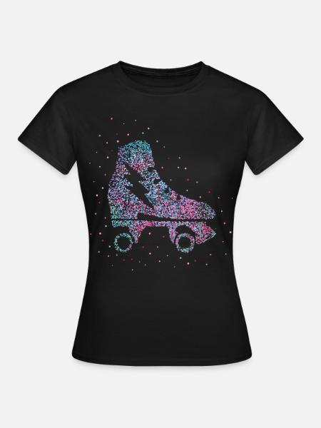 Skater Rollschuhfahren Rollschuhe - Frauen T-Shirt - Schwarz