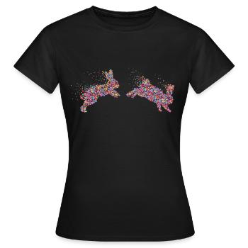 Rabbit Rabbit Rabbit Dwarf Rabbit - Women's T-Shirt - black - Front - AI Model Female 172 dark (172cm)