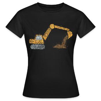 Excavatrice Chantier de construction Ouvrier de la construction Véhicule de construction - T-shirt Femme - noir - Devant - AI Model Female 172 dark (172cm)