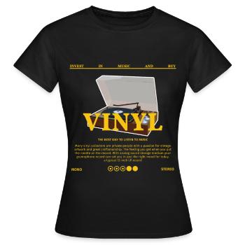 Vinyl Streetwear Fashion Music Record Lable - Frauen T-Shirt - Schwarz - Vorne - AI Model Female 172 dark (172cm)