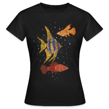 Aquarium Aquarium Aquarium Amateurs de poissons - T-shirt Femme - noir - Devant - AI Model Female 172 dark (172cm)