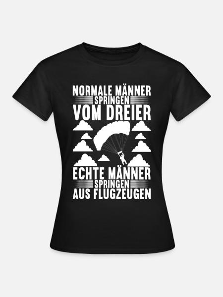 Fallschirm Fallschirmspringer Skydiving - Frauen T-Shirt - Schwarz