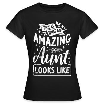 Aunt Aunt Nephew Niece - Women's T-Shirt - black - Front - AI Model Female 172 dark (172cm)
