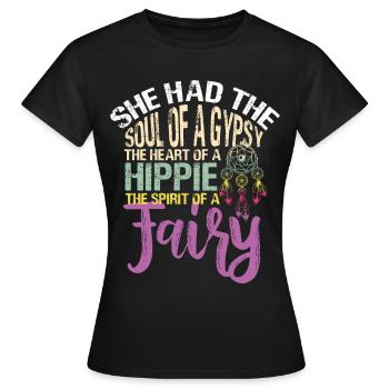Mouvement Hippie Paix Fleur Pouvoir Paix - T-shirt Femme - noir - Devant - AI Model Female 172 dark (172cm)