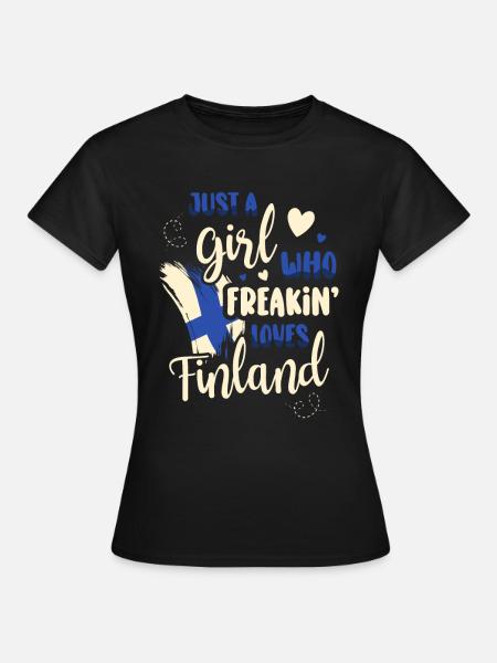 Finnland Tshirt Finland Skandinavien - Frauen T-Shirt - Schwarz