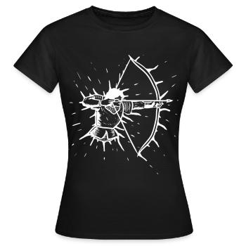 Bogenschiessen Bogenschuetze beim Bogensport Pfeil - Frauen T-Shirt - Schwarz - Vorne - AI Model Female 172 dark (172cm)