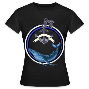 Mammifère marin Poisson Baleine Poisson Ancre maritime - T-shirt Femme - noir - Devant - AI Model Female 172 dark (172cm)