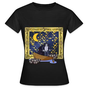 Starry Sky Fantasy Warrior Sword Fight Mort - T-shirt Femme - noir - Devant - AI Model Female 172 dark (172cm)