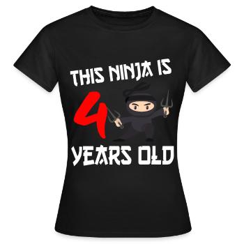 Ninja Ninjutsu Judo Katana Kinder Shuriken Warrior - Frauen T-Shirt - Schwarz - Vorne - AI Model Female 172 dark (172cm)