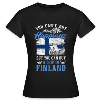 Finlande - T-shirt Femme - noir - Devant - AI Model Female 172 dark (172cm)