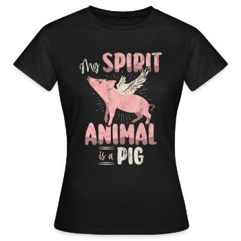 Schwein - Frauen T-Shirt - Schwarz - Vorne - AI Model Female 172 dark (172cm)