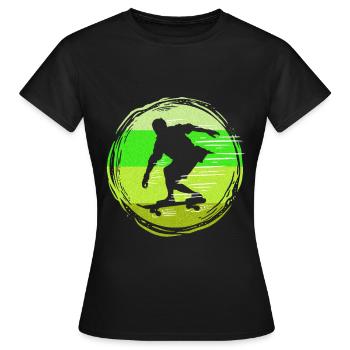 Skater Skateboard Cadeau Halfpipe Sk8 Ollie - T-shirt Femme - noir - Devant - AI Model Female 172 dark (172cm)