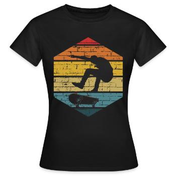 Skater Skateboard Cadeau Halfpipe Sk8 Ollie - T-shirt Femme - noir - Devant - AI Model Female 172 dark (172cm)