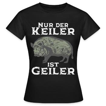 Geiler Keiler Wildschwein Jäger Tshirt - Frauen T-Shirt - Schwarz - Vorne - AI Model Female 172 dark (172cm)