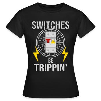 Switch box fuse Electrician Electronics technician - Women's T-Shirt - black - Front - AI Model Female 172 dark (172cm)