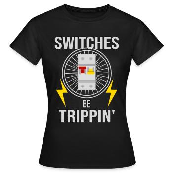 Electrician Electronics Technician Switch Box Fuse - Women's T-Shirt - black - Front - AI Model Female 172 dark (172cm)
