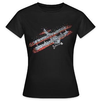 Avion Biplan Modèle d’avion - T-shirt Femme - noir - Devant - AI Model Female 172 dark (172cm)