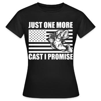 Juste un casting de plus je promets drôle de pêche à l’achigan - T-shirt Femme - noir - Devant - AI Model Female 172 dark (172cm)