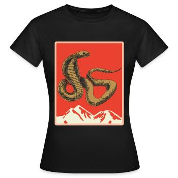 Serpent Cadeau Animal Reptile Cobra Python Boa - T-shirt Femme - noir - Devant - AI Model Female 172 dark (172cm)