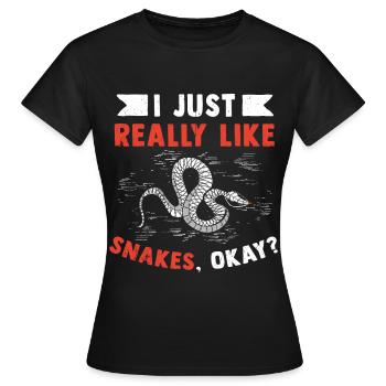 Serpent Cadeau Animal Reptile Cobra Python Boa - T-shirt Femme - noir - Devant - AI Model Female 172 dark (172cm)