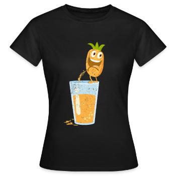 Ananas Tropisch Hawaii Geschenk Kinder Herren Obst - Frauen T-Shirt - Schwarz - Vorne - AI Model Female 172 dark (172cm)