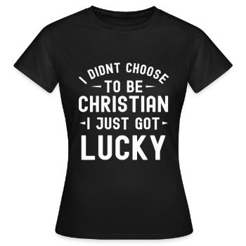 Chrétiens Religion Bible évangélique Jésus Église - T-shirt Femme - noir - Devant - AI Model Female 172 dark (172cm)
