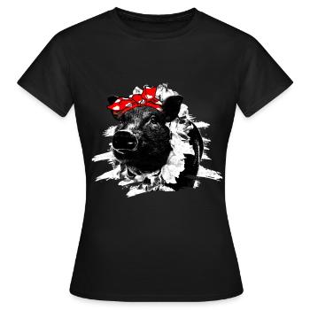 Cochon Tshirt Cadeau Enfants Femmes - T-shirt Femme - noir - Devant - AI Model Female 172 dark (172cm)