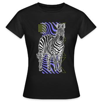 Zebra Gift Black and White Safari Savannah Steppe - Women's T-Shirt - black - Front - AI Model Female 172 dark (172cm)