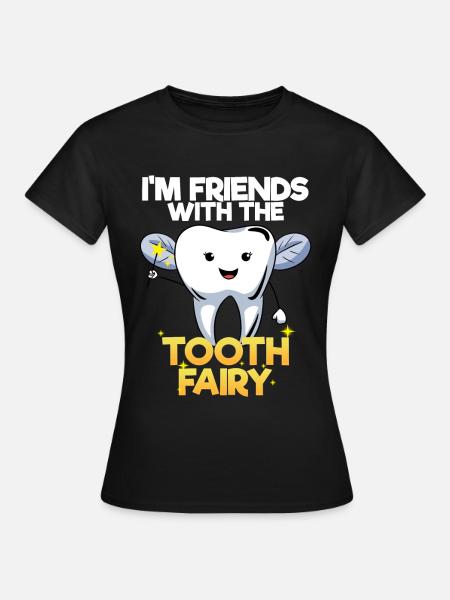 Zahnarzt Zahnarzthelferin Zahnfee I Geschenk - Dame-T-shirt - sort