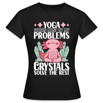 Yoga Yogi Relax - T-shirt Femme - noir - Devant - AI Model Female 172 dark (172cm)