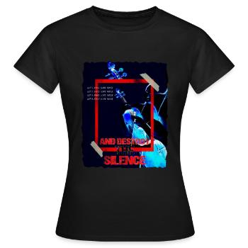 Geige Design im grunge Punk Look Geigenspieler - Frauen T-Shirt - Schwarz - Vorne - AI Model Female 172 dark (172cm)