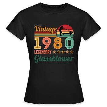 Souffleur de verre Souffleurs de verre Verre soufflant du verre - T-shirt Femme - noir - Devant - AI Model Female 172 dark (172cm)