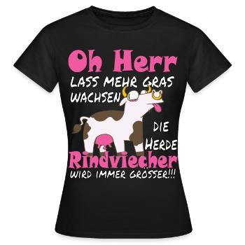 Lustige bekloppte Kuh sarkastischer Spaß - Frauen T-Shirt - Schwarz - Vorne - AI Model Female 172 dark (172cm)