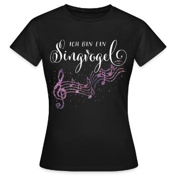 Singvogel Singen Sängerin Chor Sopran - Frauen T-Shirt - Schwarz - Vorne - AI Model Female 172 dark (172cm)
