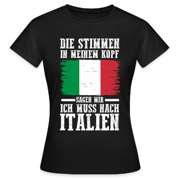 Italia Italien Italiener Italienisches - Frauen T-Shirt - Schwarz - Vorne - AI Model Female 172 dark (172cm)