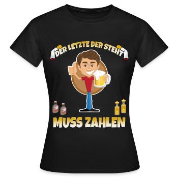 Junggesellenabschied Alkohol und Feier Spruch - Frauen T-Shirt - Schwarz - Vorne - AI Model Female 172 dark (172cm)