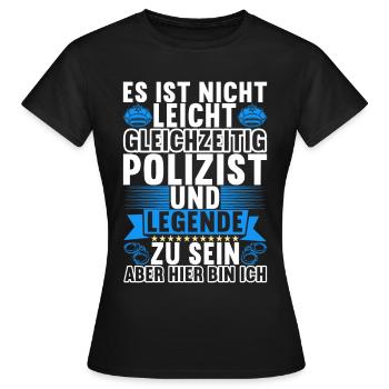 Polizei Polizist - Frauen T-Shirt - Schwarz - Vorne - AI Model Female 172 dark (172cm)