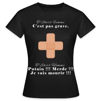 Différence homme / femme - T-shirt Femme - noir - Devant - AI Model Female 172 dark (172cm)