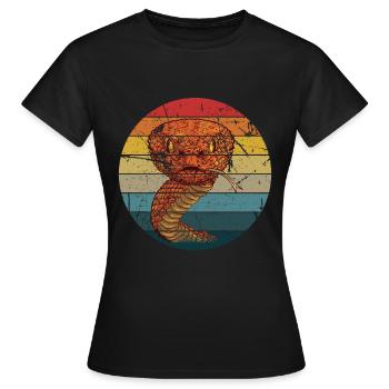 Serpent Cadeau Animal Reptile Cobra Python Boa - T-shirt Femme - noir - Devant - AI Model Female 172 dark (172cm)