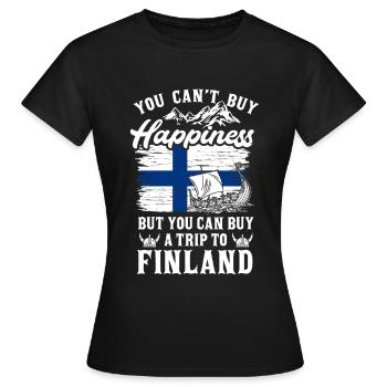 Finlande - T-shirt Femme - noir - Devant - AI Model Female 172 dark (172cm)