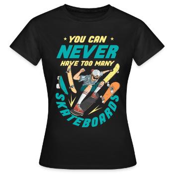 Skater Skateboard Cadeau Halfpipe Sk8 Ollie - T-shirt Femme - noir - Devant - AI Model Female 172 dark (172cm)