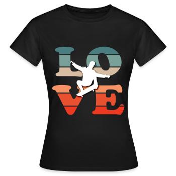 Skateboard Kickflip Geschenk Longboard Sk8er Sk8 - Frauen T-Shirt - Schwarz - Vorne - AI Model Female 172 dark (172cm)
