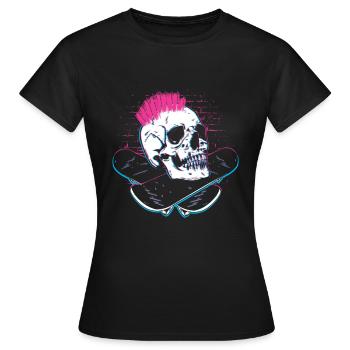 Skater Skateboard Geschenk Halfpipe Sk8 Ollie - Frauen T-Shirt - Schwarz - Vorne - AI Model Female 172 dark (172cm)