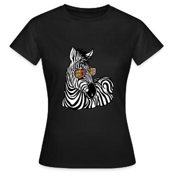 Zebra Gift Black and White Safari Savannah Steppe - Women's T-Shirt - black - Front - AI Model Female 172 dark (172cm)