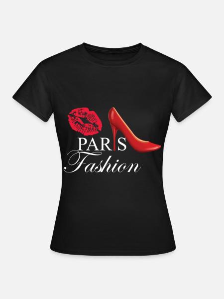 Paris Fashion Kussmund Frankreich - Frauen T-Shirt - Schwarz