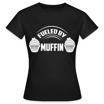 Filled with muffins and cream tarts - Women's T-Shirt - black - Front - AI Model Female 172 dark (172cm)
