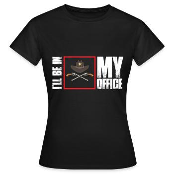 Sheriff Revolver Sheriffstern dans le bureau - T-shirt Femme - noir - Devant - AI Model Female 172 dark (172cm)