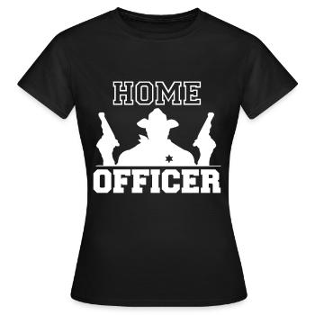 Sheriff Home Officer Sheriffstern Pistolen - Frauen T-Shirt - Schwarz - Vorne - AI Model Female 172 dark (172cm)