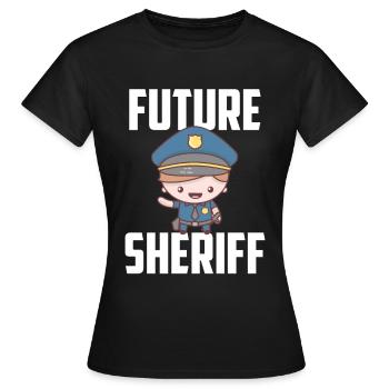 Zukünftiger Sheriff mit Junior Sheriffstern - Frauen T-Shirt - Schwarz - Vorne - AI Model Female 172 dark (172cm)