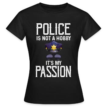 Insigne de shérif de la passion de la police - T-shirt Femme - noir - Devant - AI Model Female 172 dark (172cm)